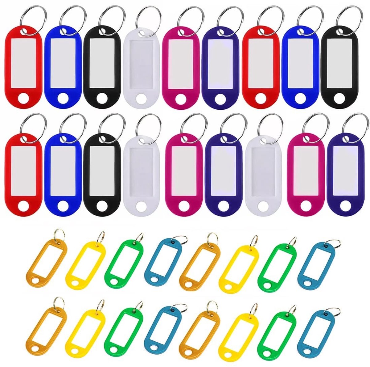 Dailygoody - Kunststof Sleutelhangers - Sleutelbordjes - Duurzaam en Flexibel - 10 Kleuren - Etiketten voor Koffer - Geschikt voor Organiseren -