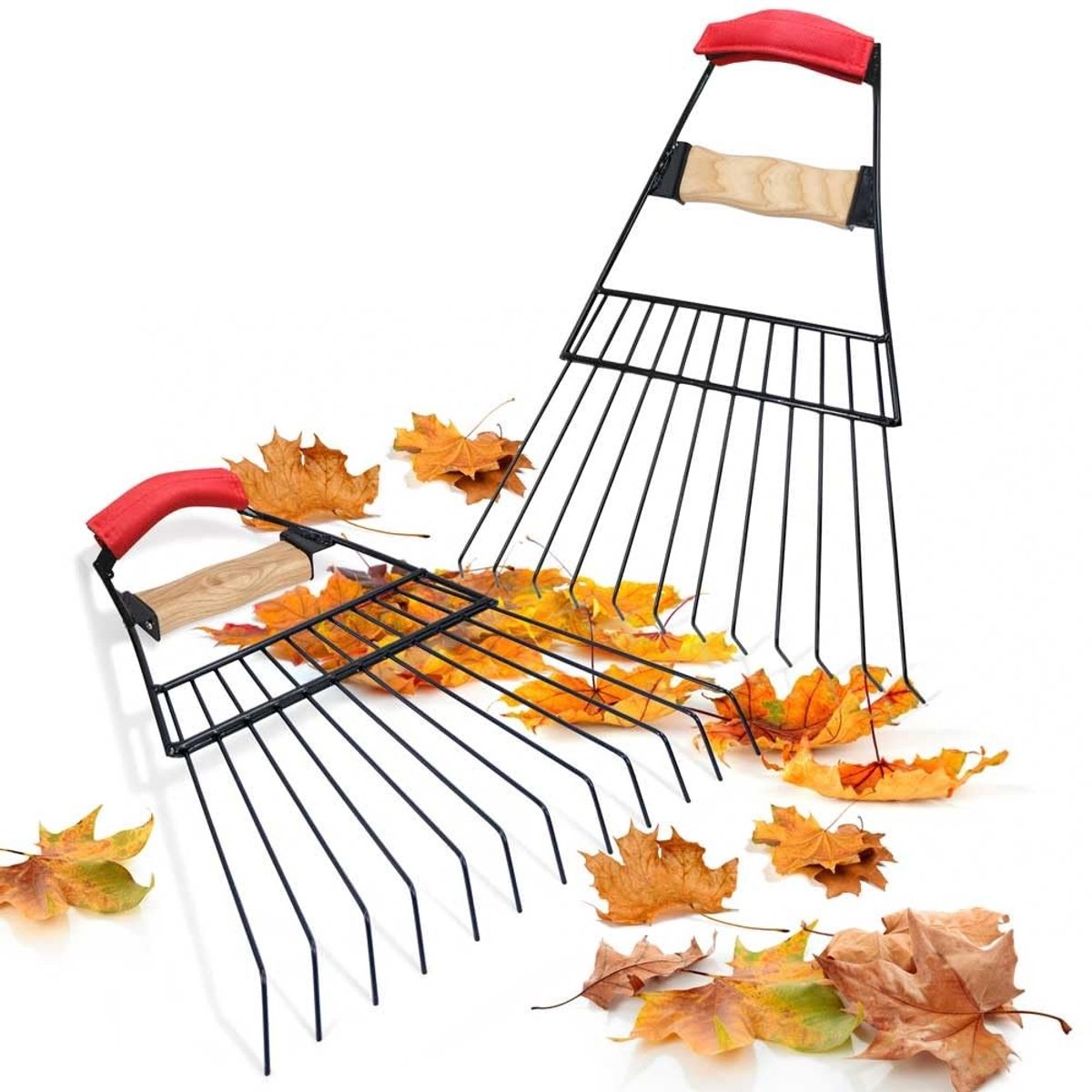 Dailygoods - Dailygoody - Stalen bladschepjes - Robuuste tuinopruiming - Grote bladgrijper - 42 x 35,5 x 4,2 cm - Sterk en duurzaam - Voor gazon en tuin