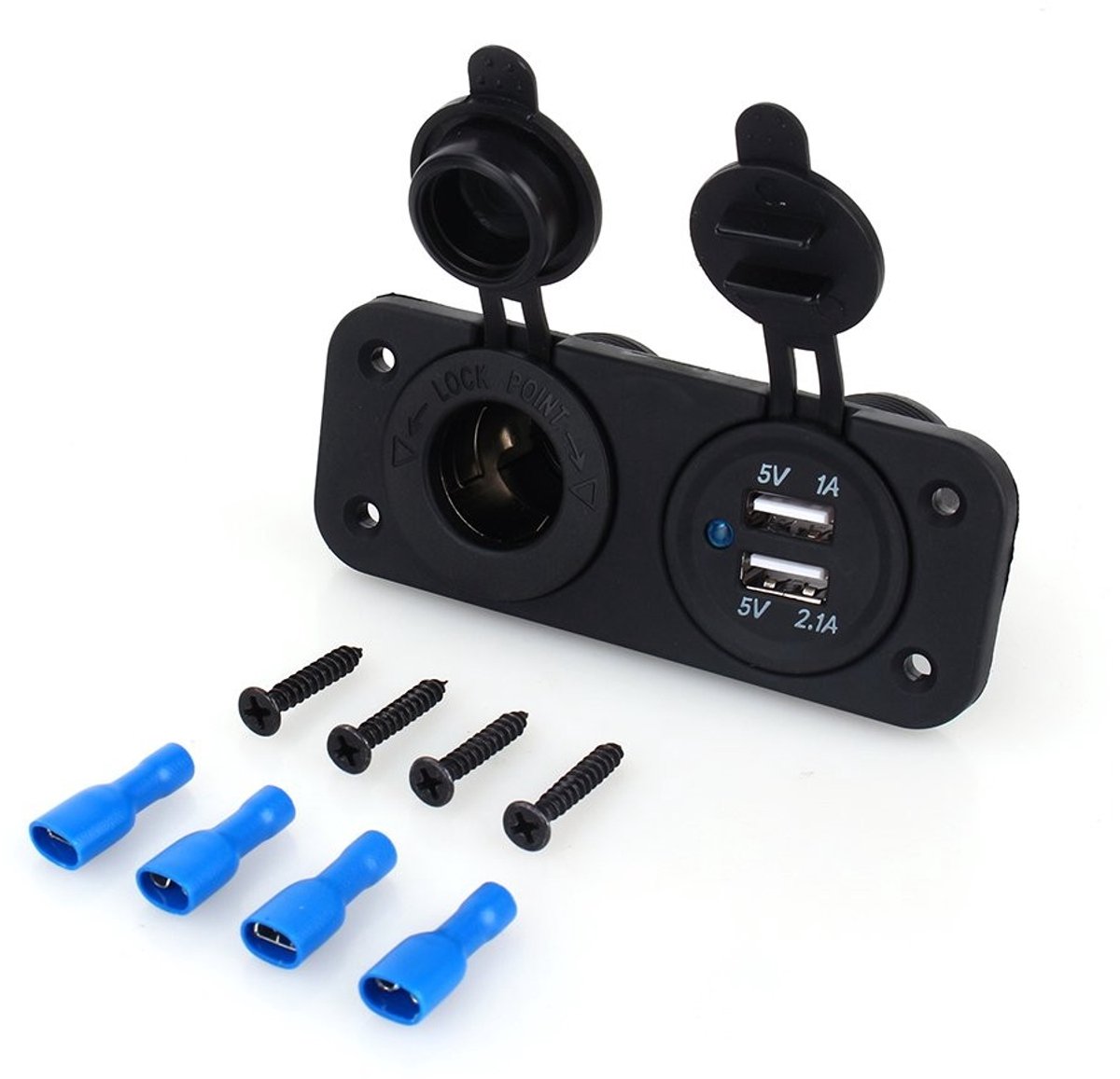 Dailygoods - Dubbele Sigarettenaansteker Plug - 12V Voeding voor Vrachtwagen - Kortsluitbeveiliging - Compact en Efficiënt - Handige Energievoorzienin