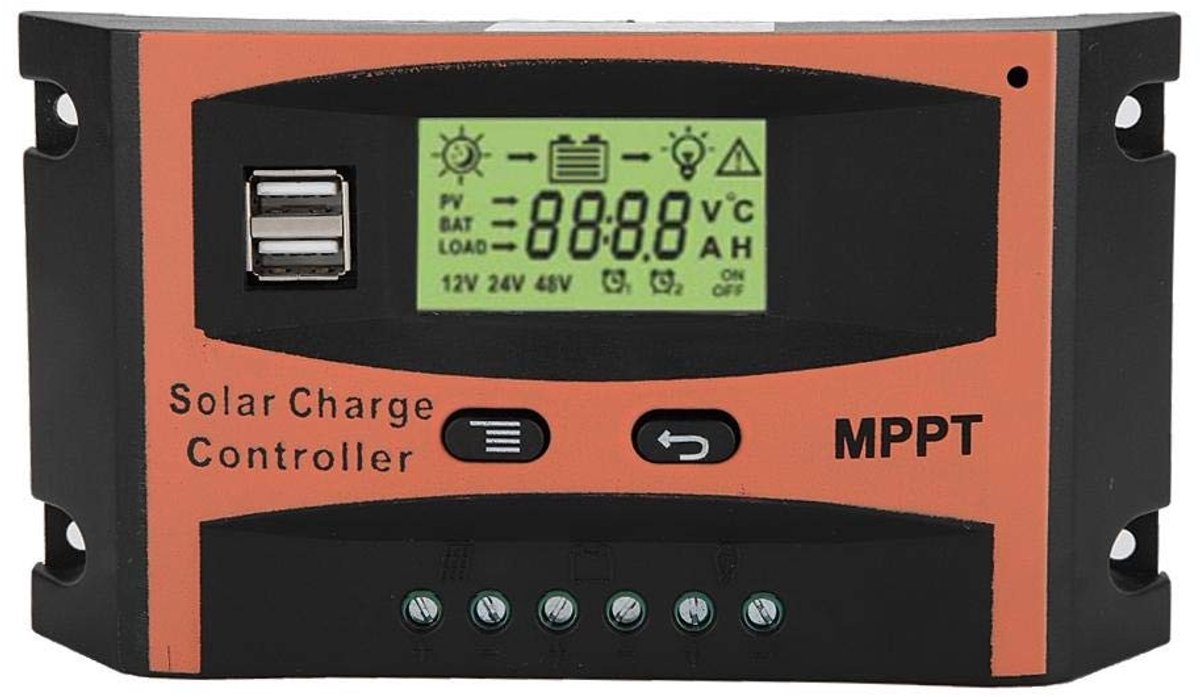 Dailygoods - Dailygoody - Zonnepaneel Regulador - Technologie - LCD-scherm - Auto Battery Controller - 12V/24V - 60A - Geschikt voor zonne-energie systemen