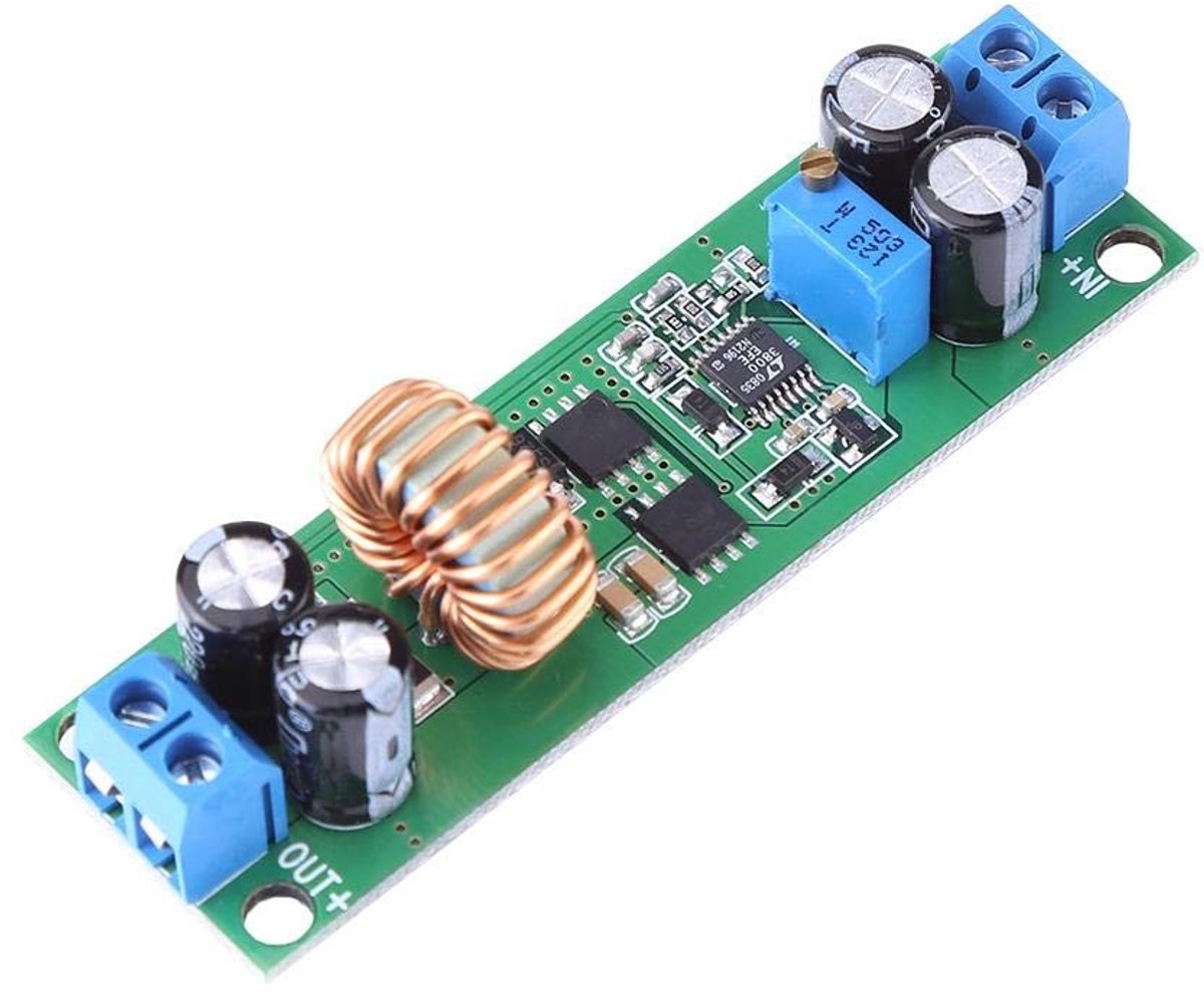 Dailygoods - Dailygoody - DC-DC Converter - Spanningsregelaar - Instelbaar tot 30V - Compact formaat - 10A max stroom - Efficiënt in gebruik - Voor hobbyprojecten