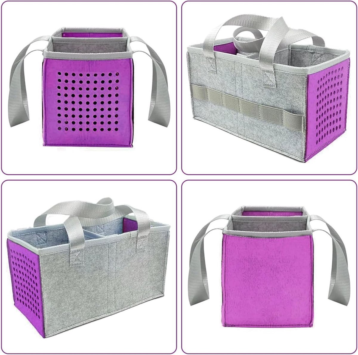 Opslagtas voor Kinderen, Luister Speelbox, Draagbare Opbergoplossing voor Muzikale Speelgoed, Audio Spelers en Accessoires, Ideaal voor Reizen en Bescherming (Paars)