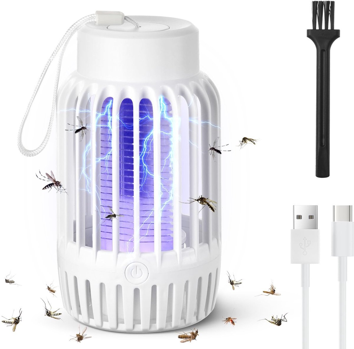 Dailygoody - Mosquito Killer Lamp - Muggenverdelger - 2 in 1 - Wit - USB Oplaadbaar - Insectenbestrijding - Geschikt voor Thuis en Buiten - C3-MieWenD..