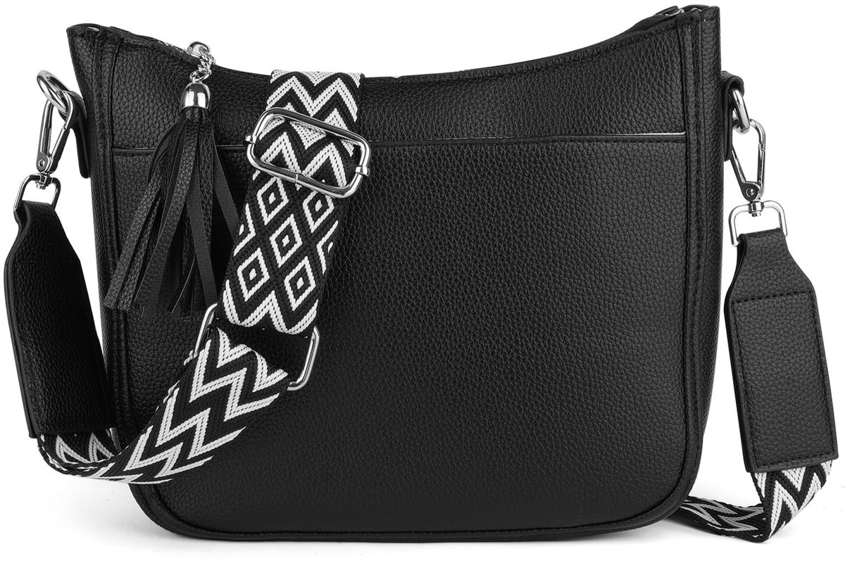 Dailygoods - Dames Schoudertas met Brede Schouderriem en 3 Vakken