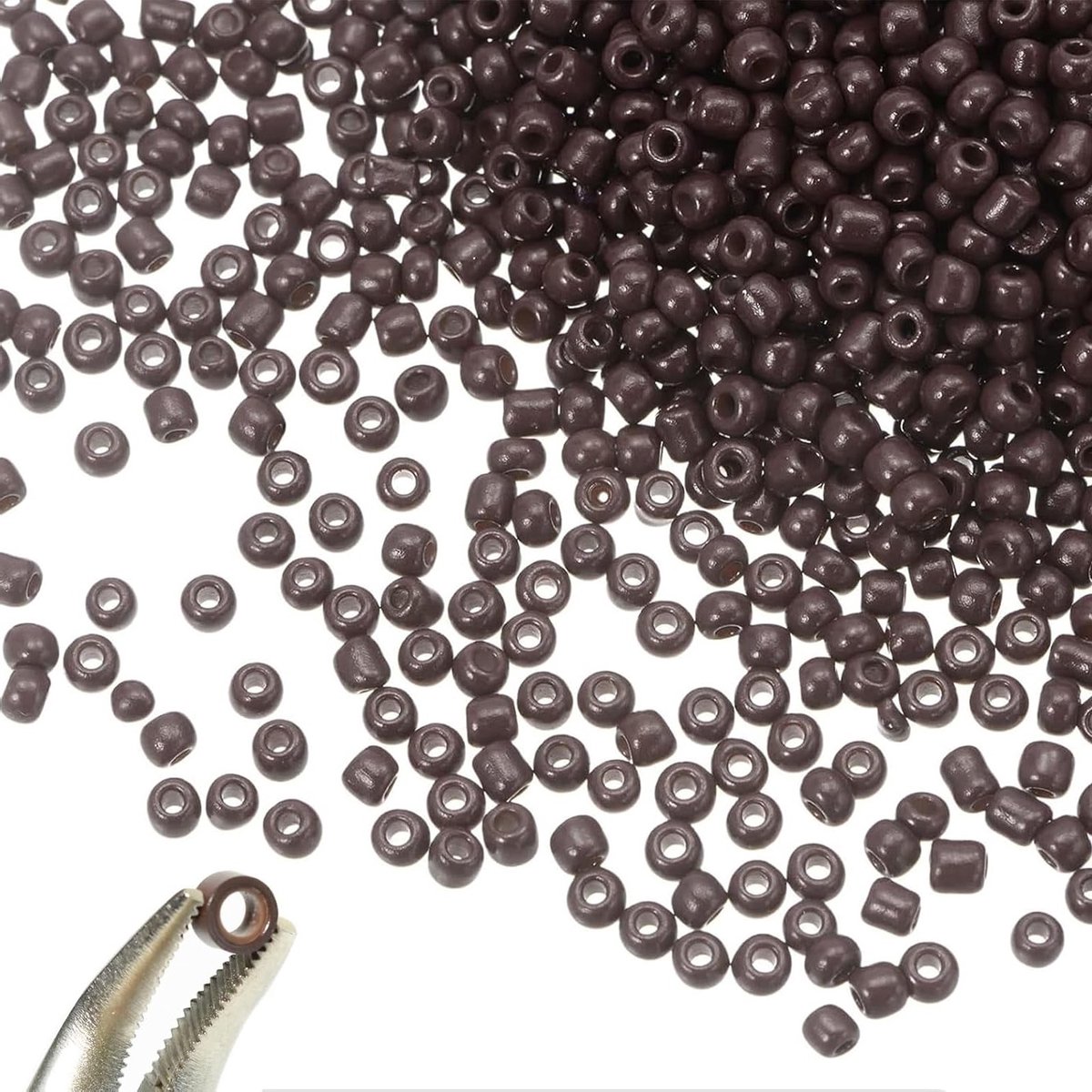 200 Stuks Nano Ringen voor Haarverlengingen, Siliconen Gevoerde Haarbedels van 3mm (Bruin) - Perfect voor Dikker Haar en Diverse Stijlen