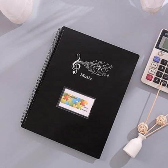 Muziekmap A4 – 60 pagina’s – zwart