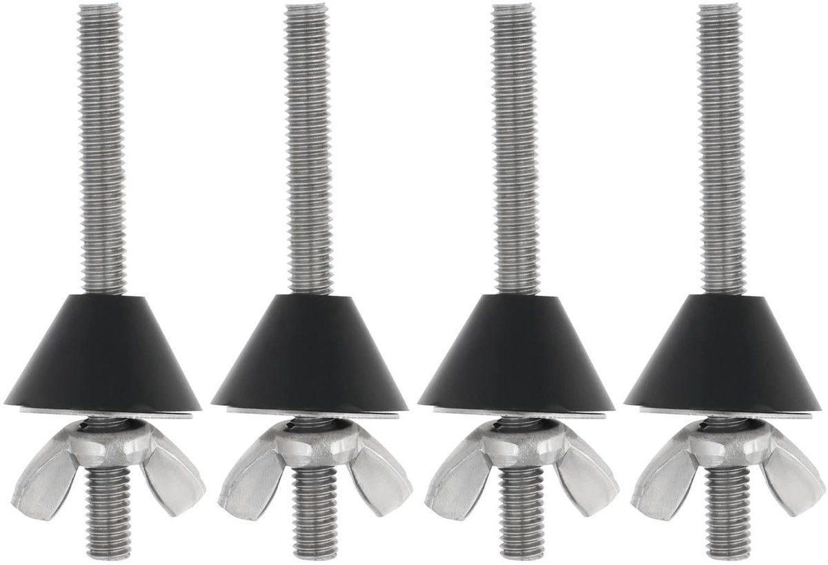 Dailygoody - Toiletbril Scharnier Reparatie Kit - 4 Sets - M6x70mm - Rubber - Antislip Bevestiging - Geschikt voor WC-brillen - Inclusief Bouten e...