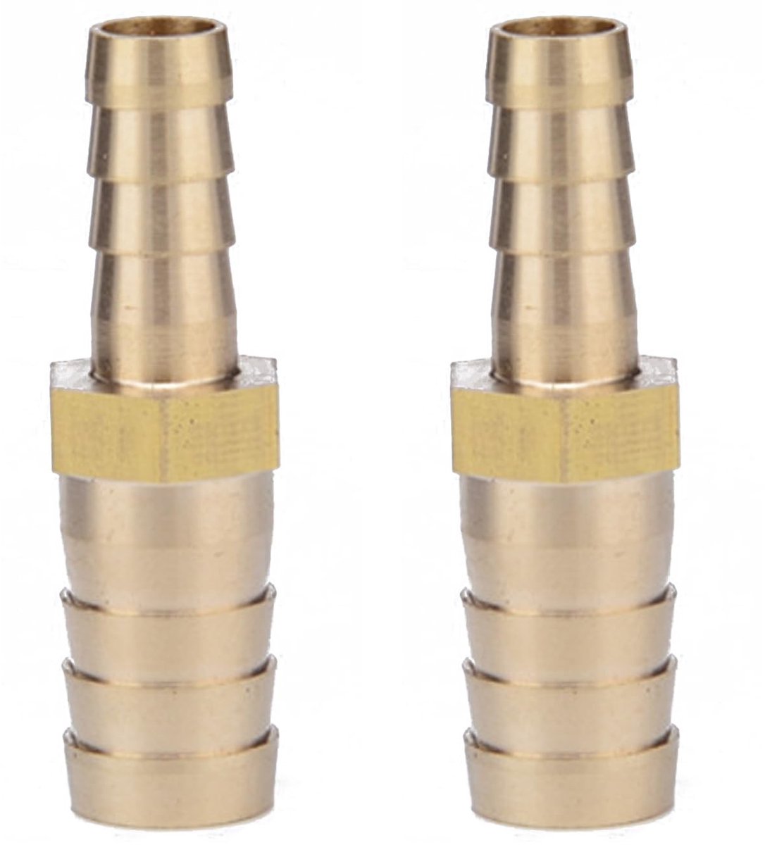 Dailygoody - Solidchoice - Dailygoody - Messing verloopstukken - Set van 2 - Duurzaam en corrosiebestendig - 12 mm tot 8 mm - Voor luchtslang en water - Adapter voor diverse toe