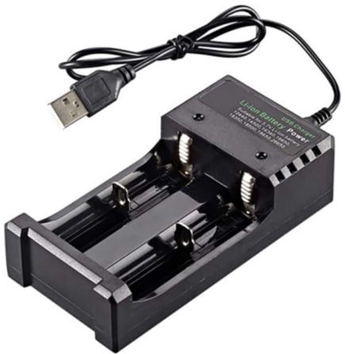 Dailygoods - Dailygoody - Universele batterijlader - Acculader met USB-oplader - Compact formaat - Geschikt voor Li-ion batterijen - Ideaal voor 18650 14500 26650 .