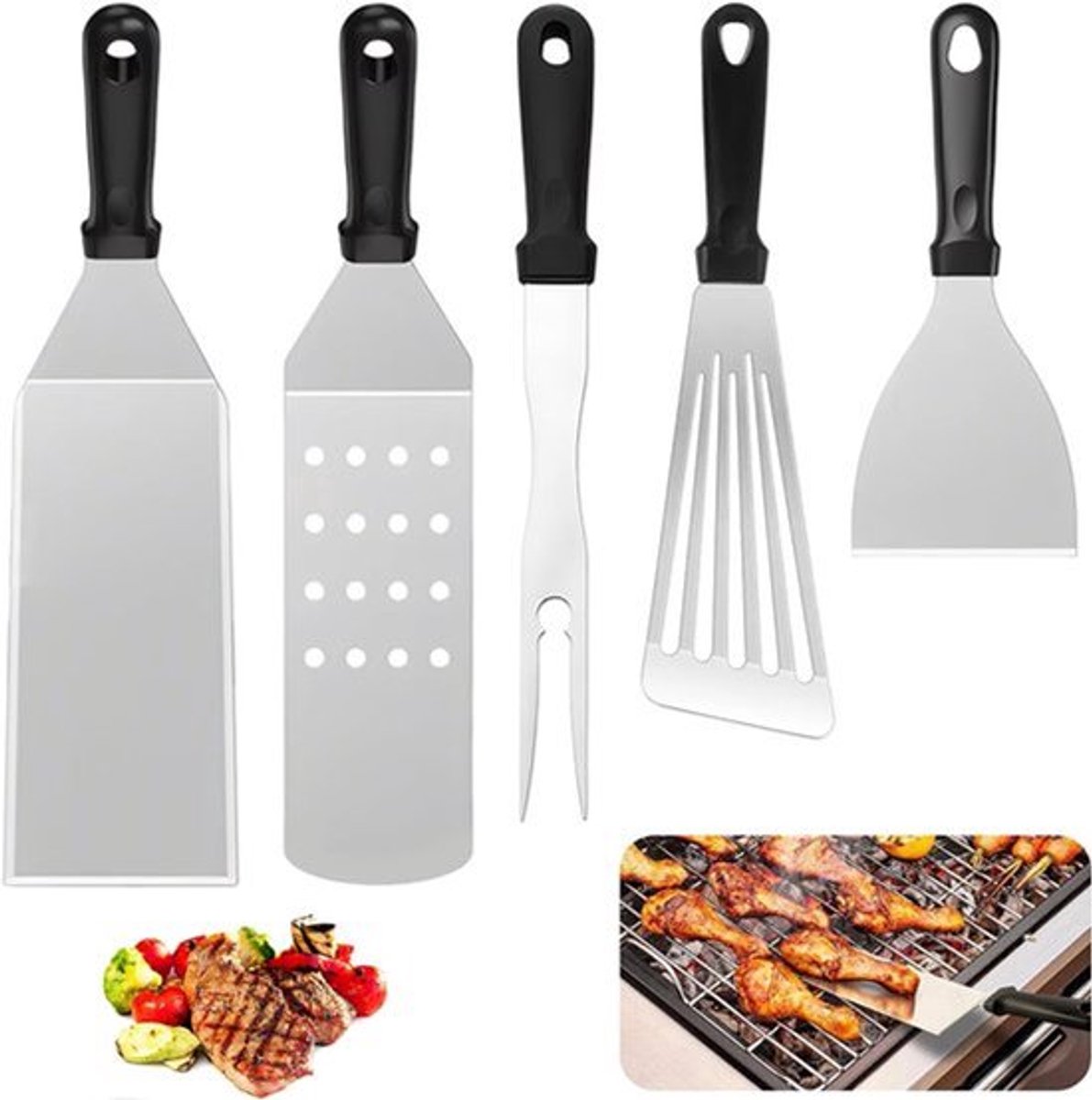 5-delige BBQ-gereedschapsset - Bbq Gereedschap -bbq accesoires - Barbecue gereedschapset