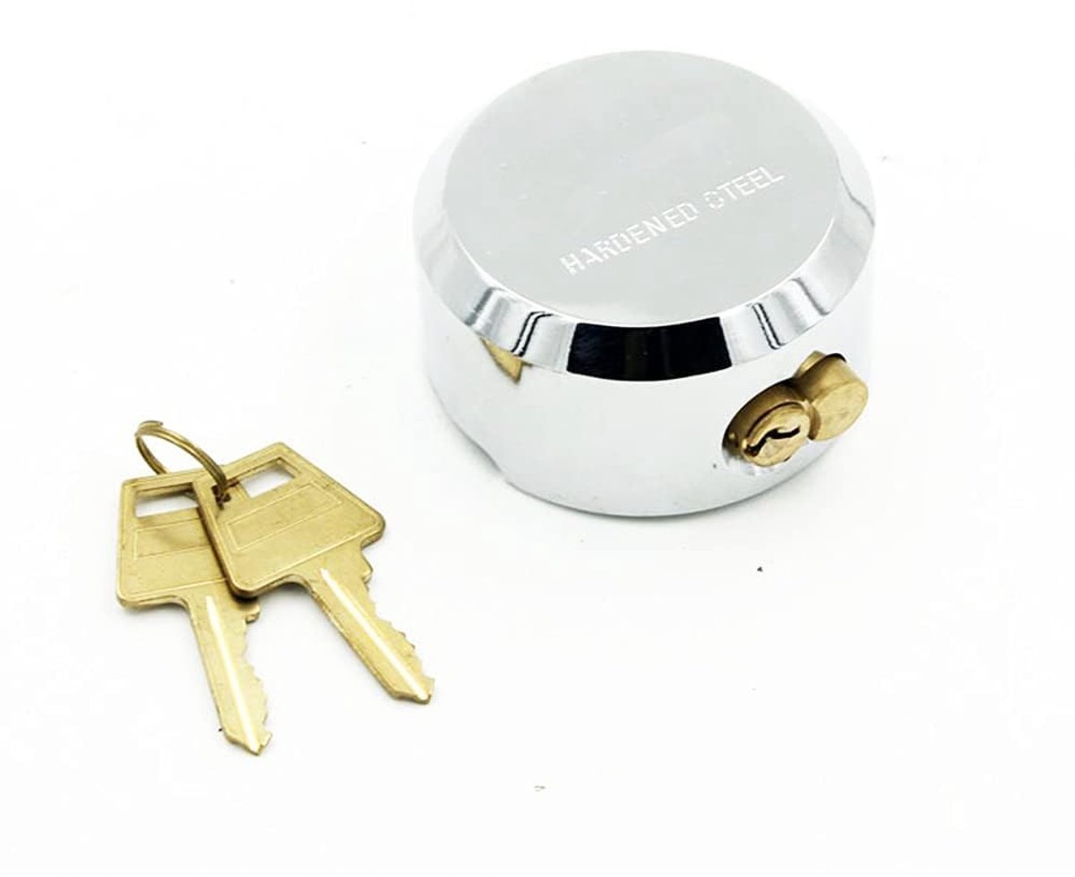 Dailygoods - Dailygoody - Zware hangslot - Verchroomd staal - Hoogwaardige beveiliging - Zilver - Weerbestendig - Geschikt voor poorten en vrachtwagens