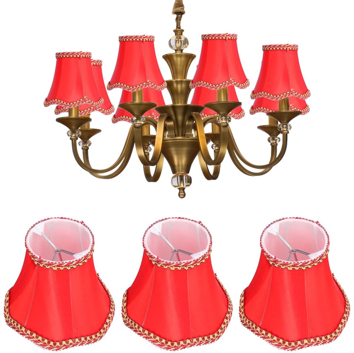 Dailygoods - Dailygoody - Lampenkappen - Set van 3 E14 lampenkappen - Bloemblaadjes design - Geschikt voor verschillende lampen - Creëer sfeer met verlichting
