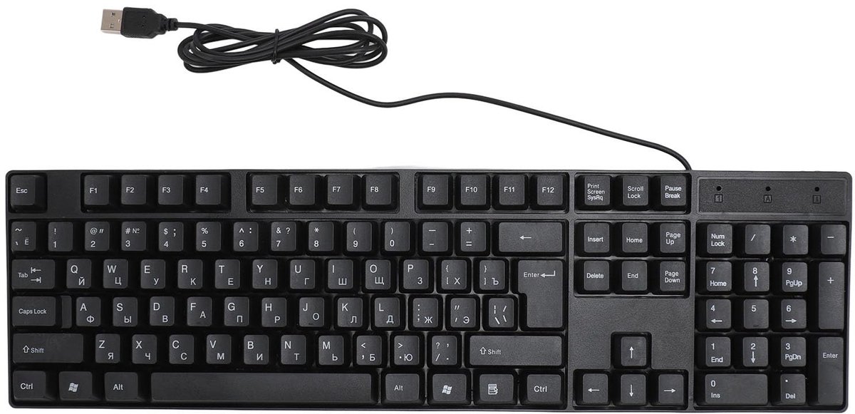 Dailygoods - Dailygoody - Gamingtoetsenbord - Ergonomisch - USB Bedraad - 104 Toetsen - Voor Kantoor en Gaming - Russisch