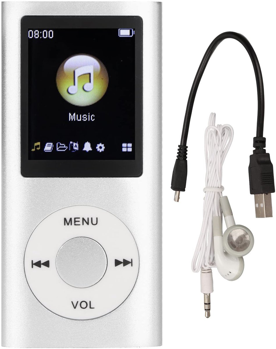 Dailygoods - Dailygoody - MP3-speler - Draagbare Muziekspeler - Slank Design - Zilver - Ondersteuning voor 64 GB - Ideaal voor Muziekliefhebbers - Digitale Muzieks