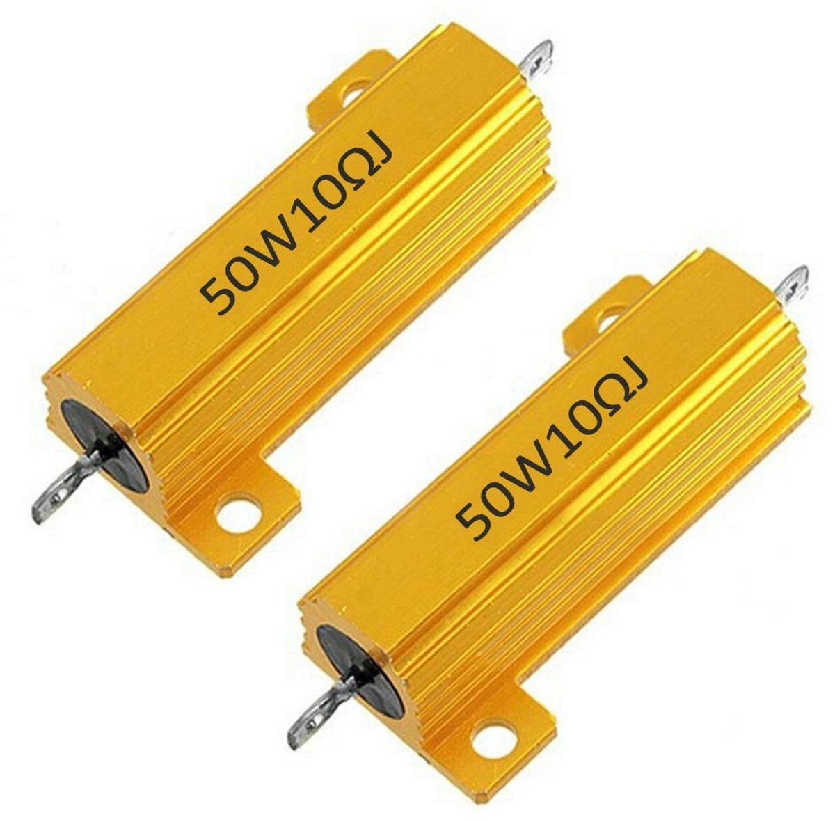 Dailygoods - Dailygoody - 50W Weerstand - Aluminium Behuizing - Geschikt voor Elektronica - 10 Ohm - Vermogensweerstand - Perfect voor DIY Projecten