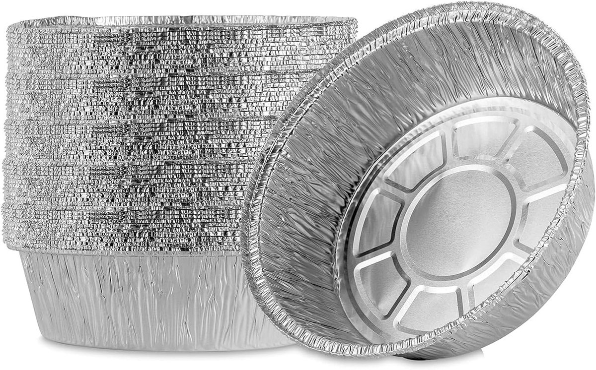 Set van 50 Wegwerp Ronde Kommen van Aluminium voor Koken, Stomen en Serveren (20cm)