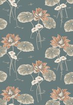 Boråstapeter Vliesbehang 4168 - Alla Tiders Hus - Botanisch Blauw - 53cm x 10.05m