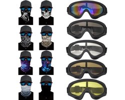 13 stuks motorbril met motorfiets gezichtsbedekking nekbeschermer gezichtsmasker, ATV Dirt Bike Motorfiets Rijbril, Motocross zonnebril