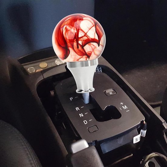 Schakelpookknop Ronde Bal - Versnellingspookkop Auto - Auto Interieur Stylen - Universele Montage Met Adapters - 11MM Poort - Rood — afbeelding 2