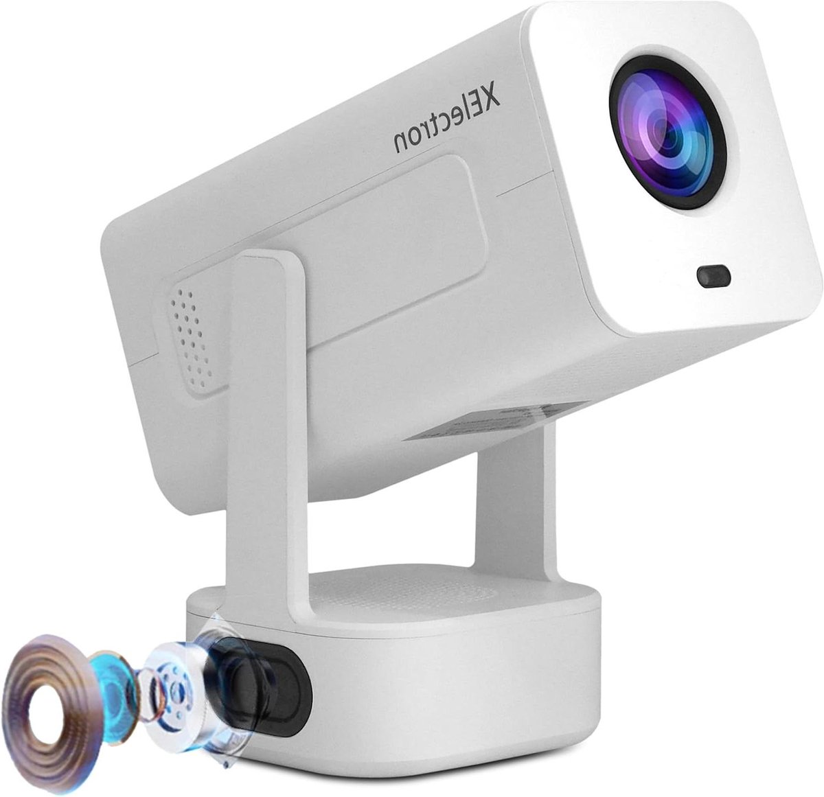 Smart Projector - Draagbare Beamer - Thuisbioscoop Ervaring - Android 13 Ingebouwd - 200 Inch Scherm - Zwart