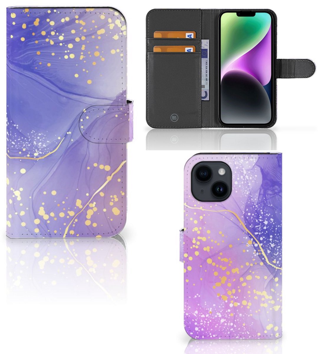 Hoesje voor iPhone 15 Watercolor Paars