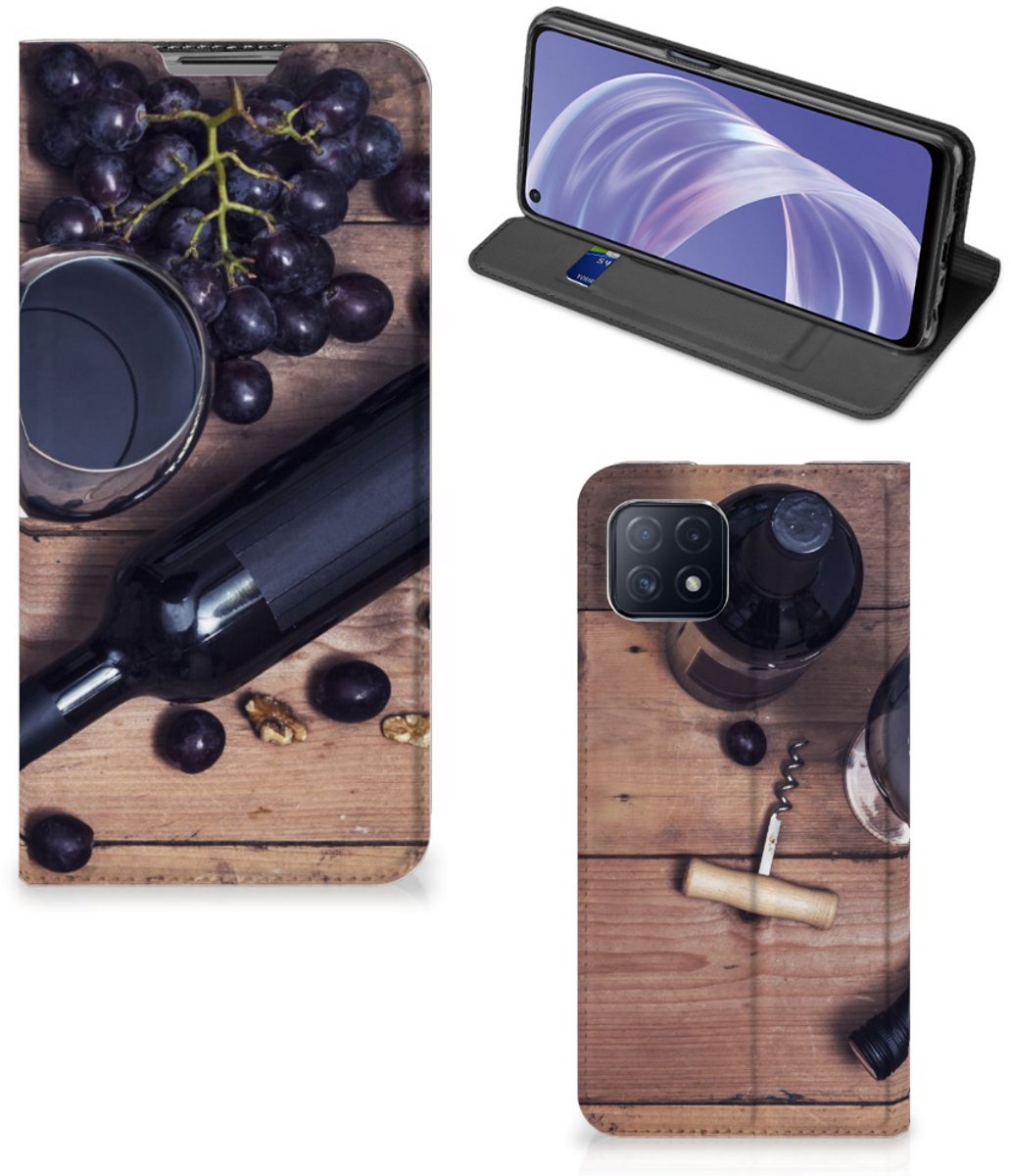 OPPO A73 5G Flip Style Cover Wijn