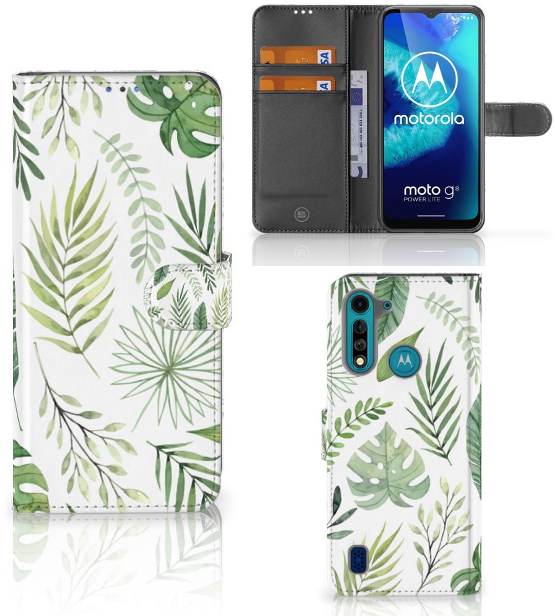 Motorola G8 Power Lite Hoesje Leaves