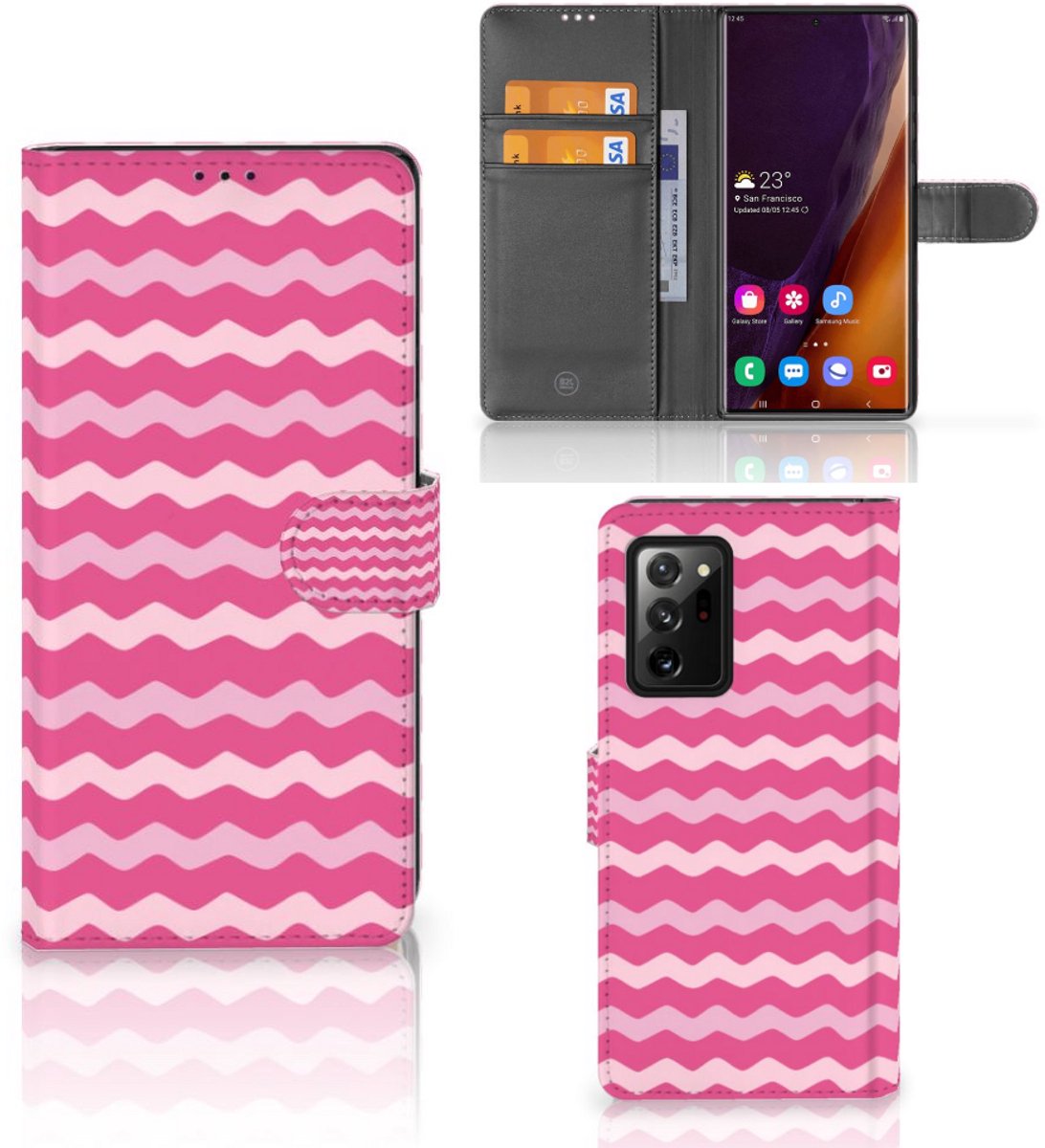 Samsung Galaxy Note20 Ultra Telefoon Hoesje Waves Pink