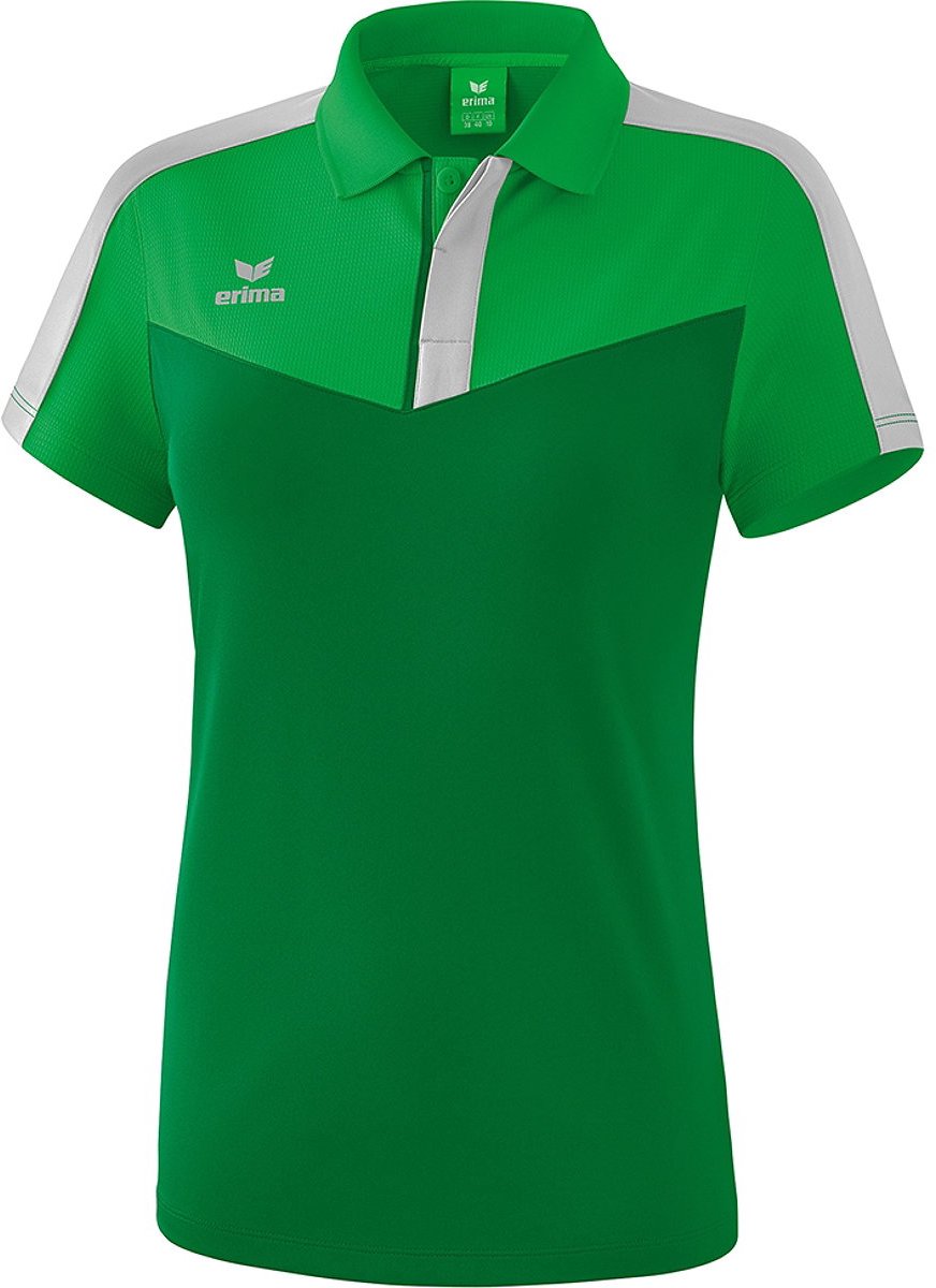 Erima Squad Polo Dames - Fern Green / Smaragd / Silver Grey | Maat: 40