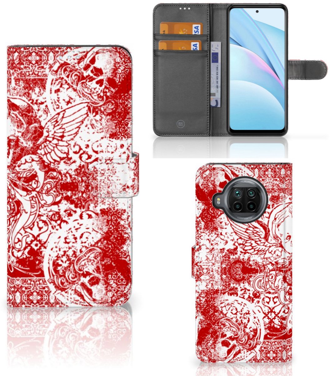 Telefoonhoesje met Naam Xiaomi Mi 10T Lite Angel Skull Rood