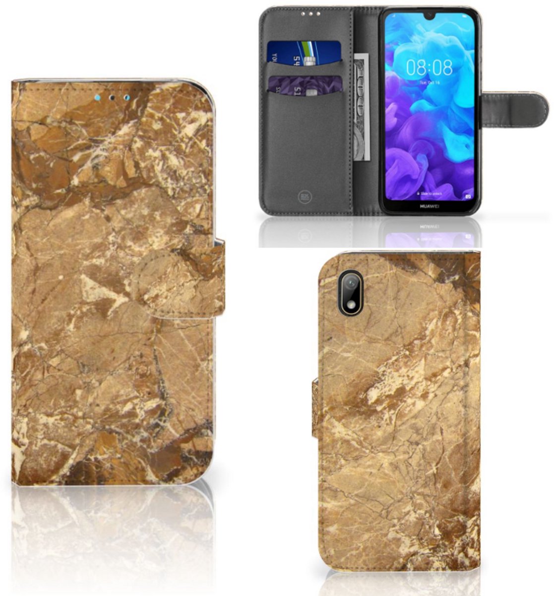 Huawei Y5 (2019) Bookcase Marmer Creme