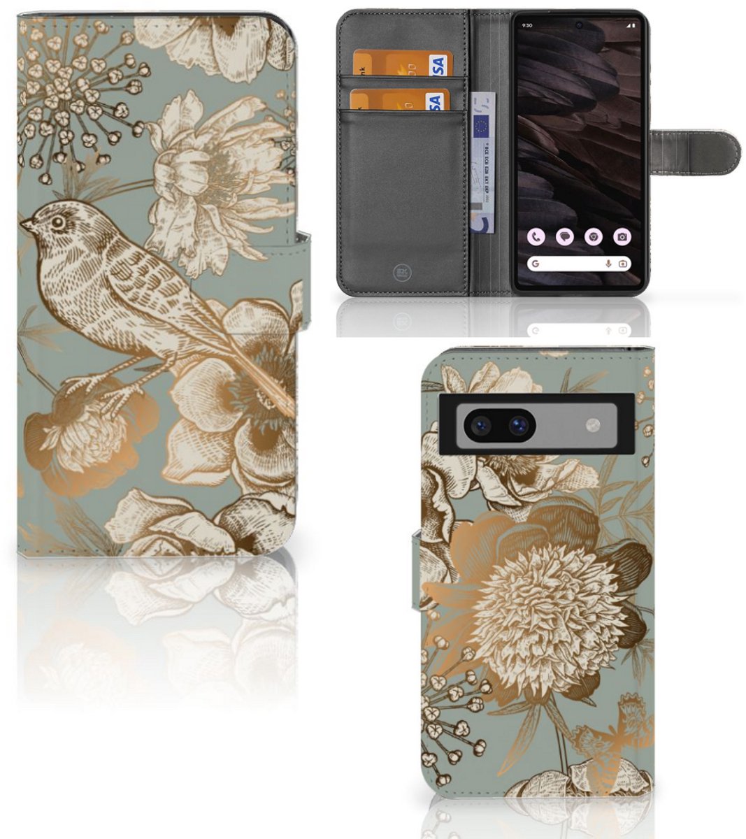 Hoesje voor Google Pixel 7A Vintage Bird Flowers
