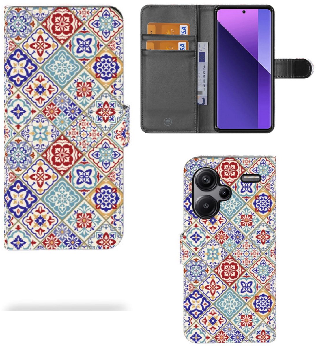 Boekhoesje voor Xiaomi Redmi Note 13 Pro Plus Bookcase Tiles Color