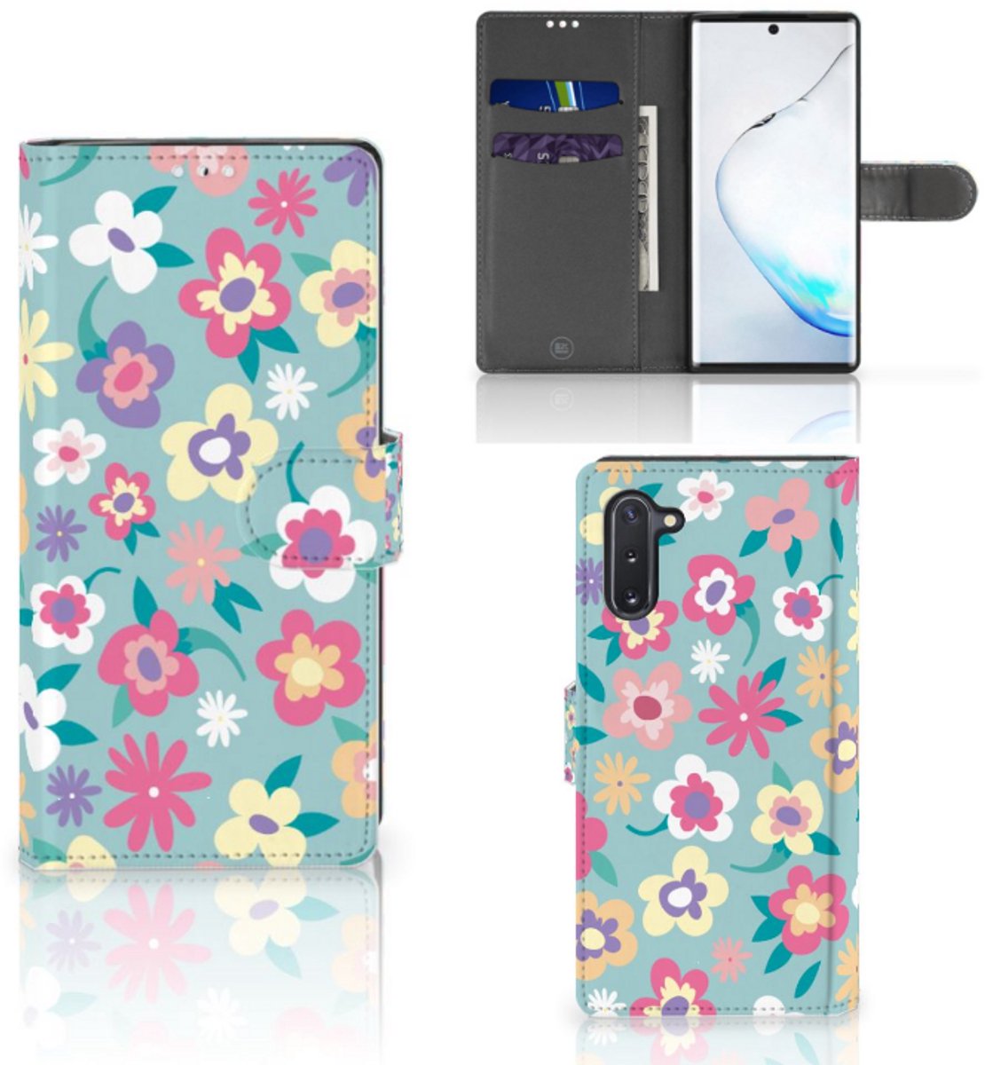 Book Case voor Samsung Galaxy Note 10 Hoesje Flower Power
