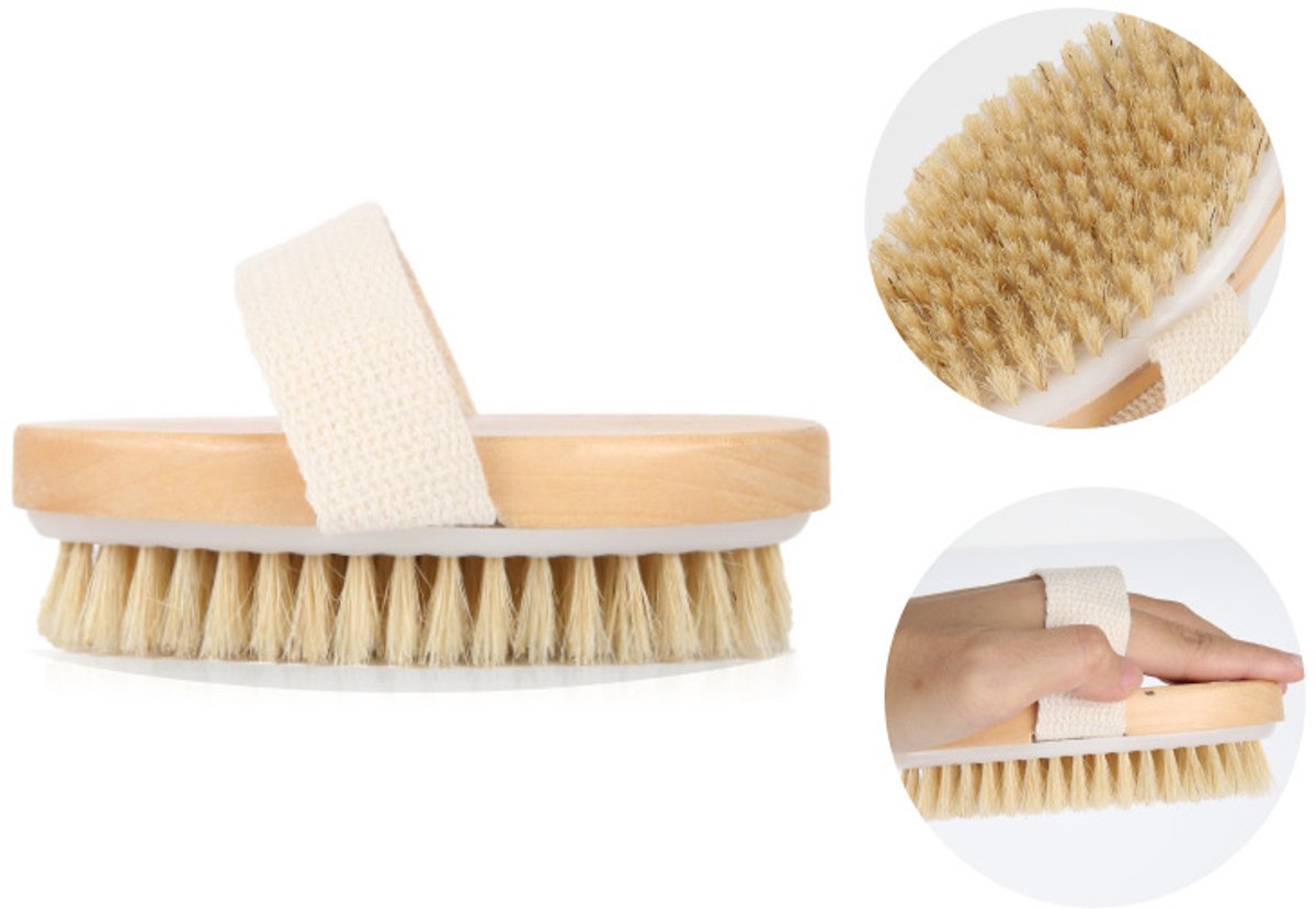 2 Stuks Droogborstel Lichaamsborstel – Natuurlijke Haren Exfoliërende Lichaamsscrubbers