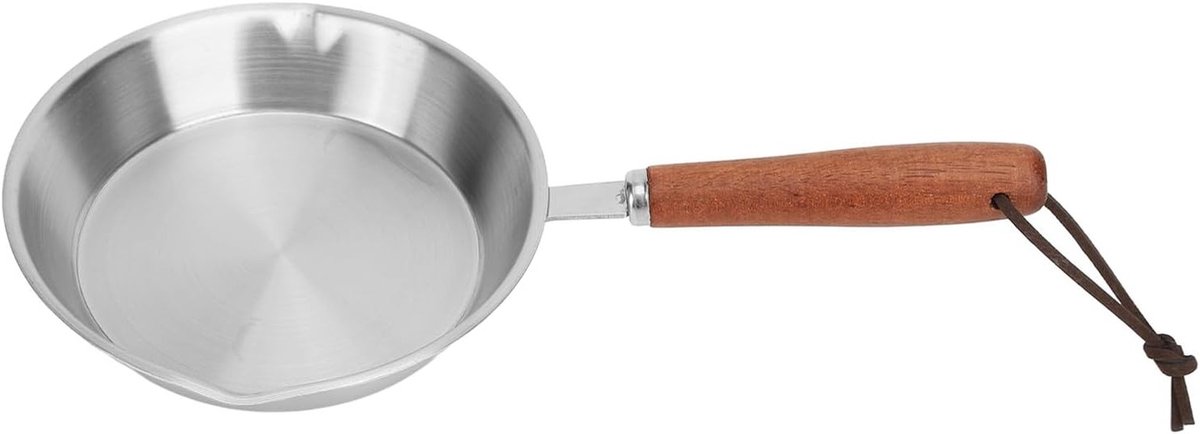 RVS Koekenpan met Antiaanbaklaag voor Inductiekoken - Ideaal voor Eieren, Pannenkoeken en Omeletten (16cm)