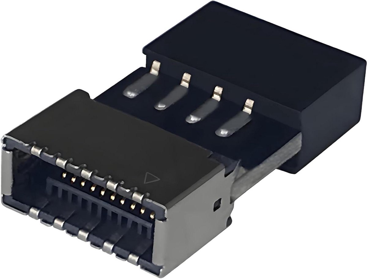 Moederbord Adapter - 9Pin naar Type-C - Poorten Uitbreiden - USB 2.0 Snelheid - 1 Poort - Zwart