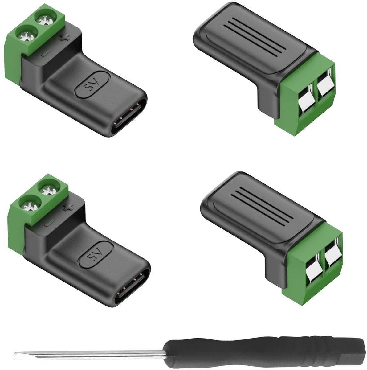 QIANRENON USB C Solderless Adapter 2 Pin - Snel opladen zonder solderen