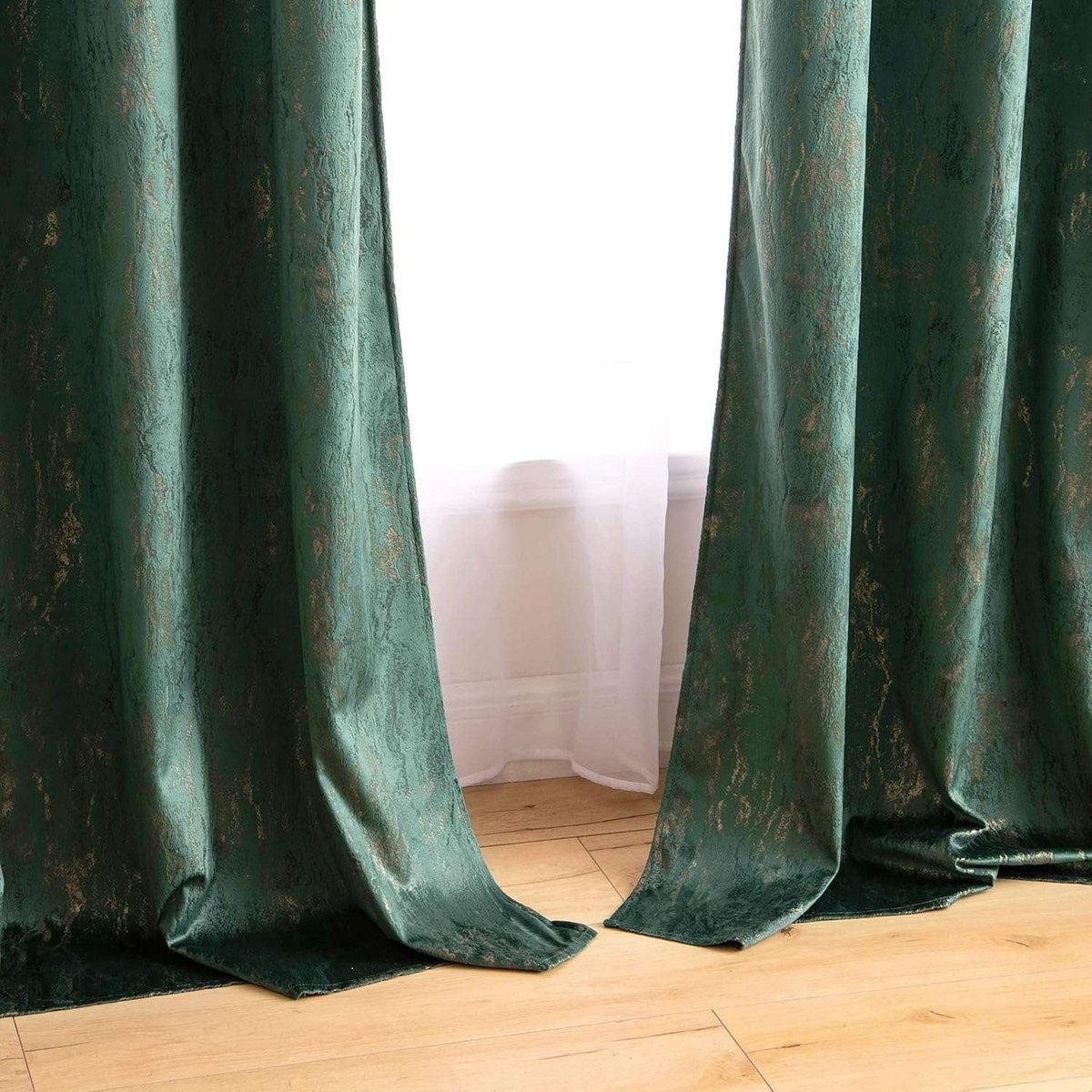 CE Series - Groene Verduisterende Gordijnen - Glanzend - 140x160 cm