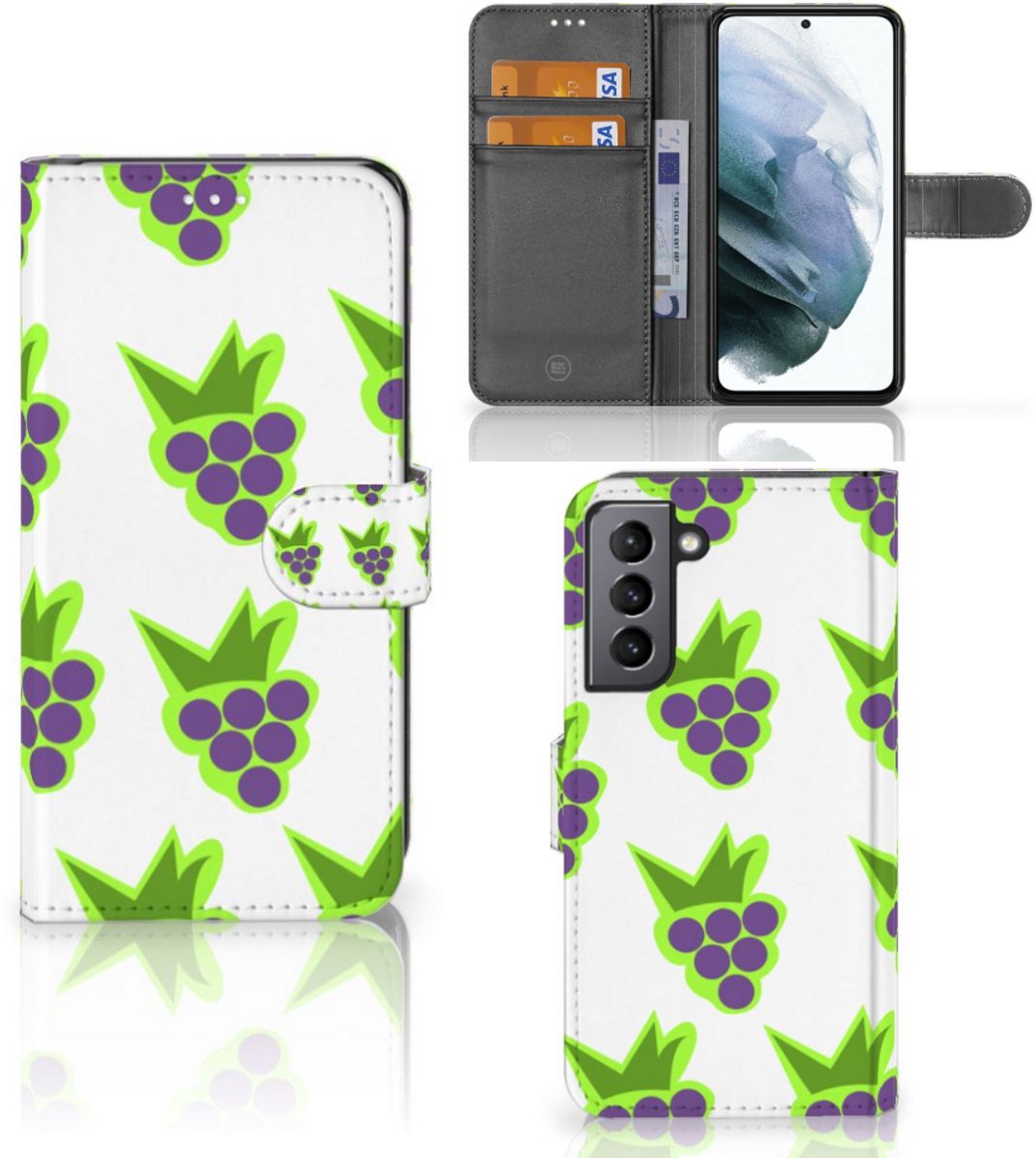 Book Case voor Samsung Galaxy S21 FE Book Cover Druiven