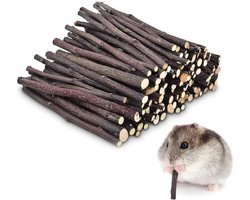 Kauwspeeltjes voor kleine huisdieren - Appel takken voor konijnen, hamsters en cavia's - Natuurlijke snacks en speeltjes voor knaagdieren