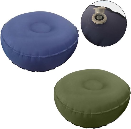 Opblaasbaar Yogakussen - Fitness Balanskussen - Reizen & Training - Snel Op- en Afpompen - 42x42x15 cm - Olijfgroen — afbeelding 3