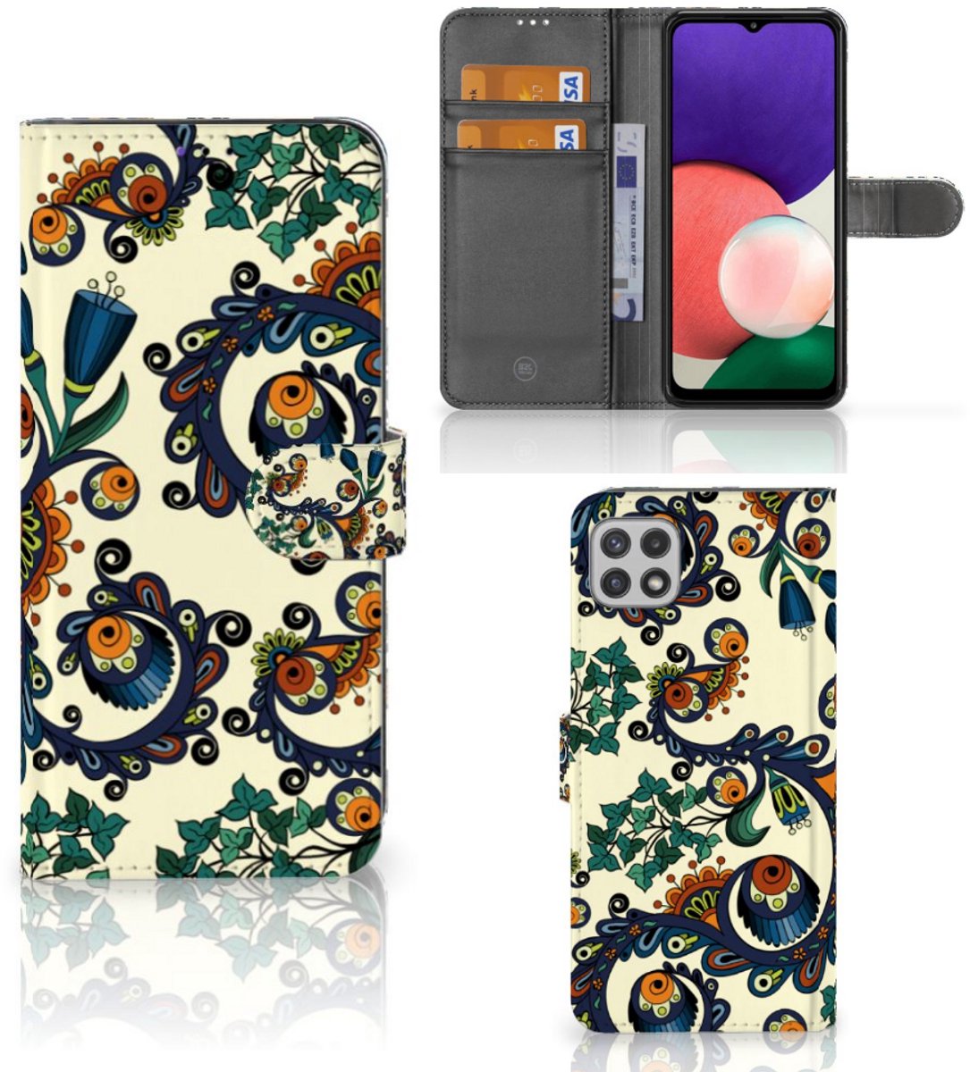 Wallet Case Samsung Galaxy A22 5G Barok Flower