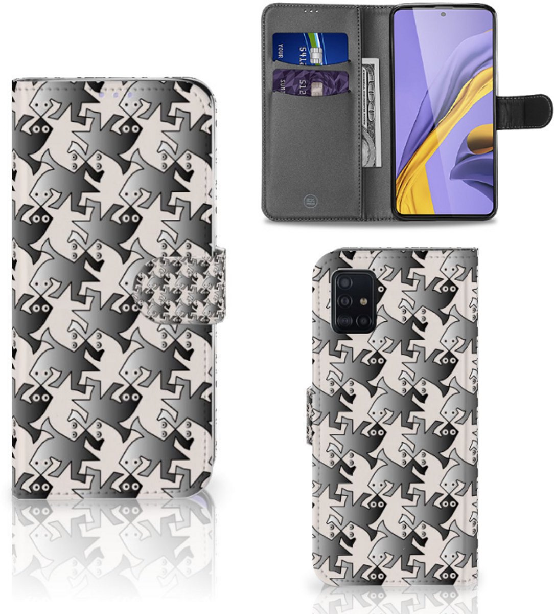 Samsung Galaxy A51 Telefoonhoesje met Pasjes Salamander Grey
