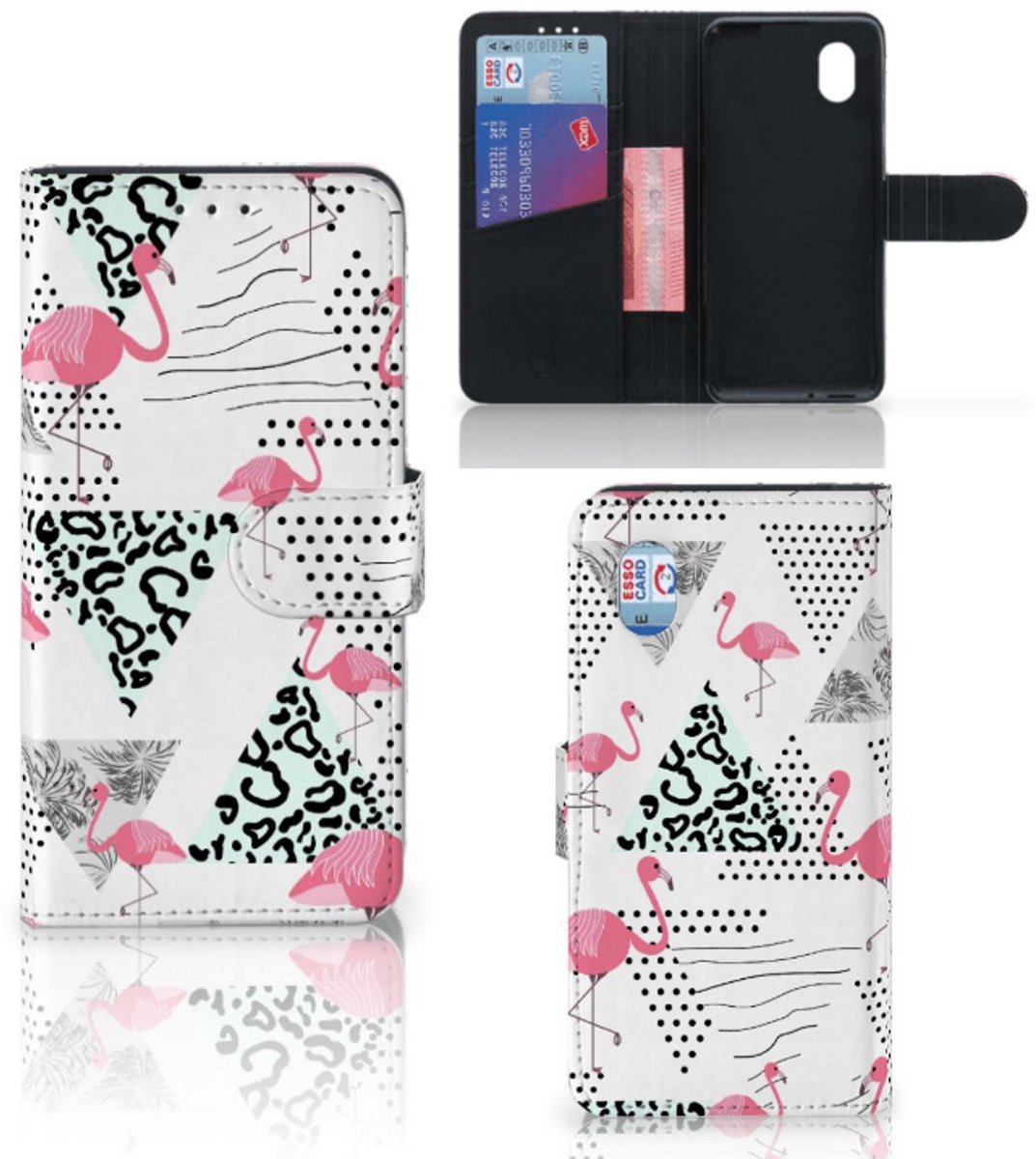 Alcatel 1B (2020) Telefoonhoesje met Pasjes Flamingo Triangle