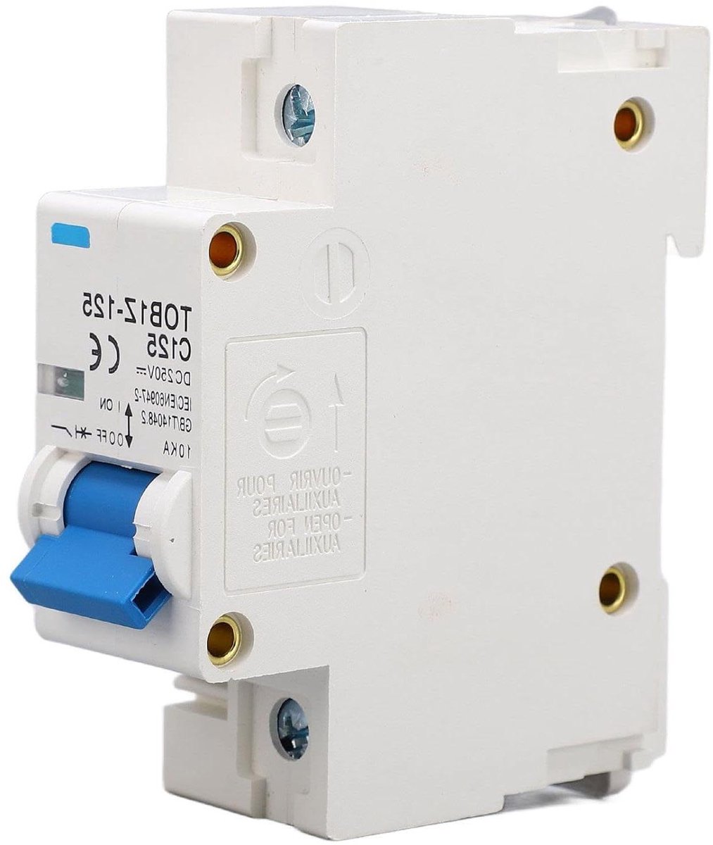 DC Stroomonderbreker - Automatische Zekering - Zonne-energiesysteem Beschermen - Magnetisch Boogblussysteem - 125A 250V - Grijs