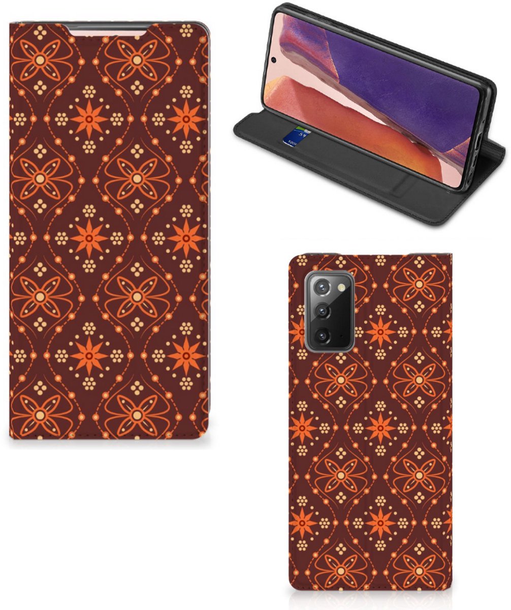 Samsung Galaxy Note20 Hoesje met Magneet Batik Brown