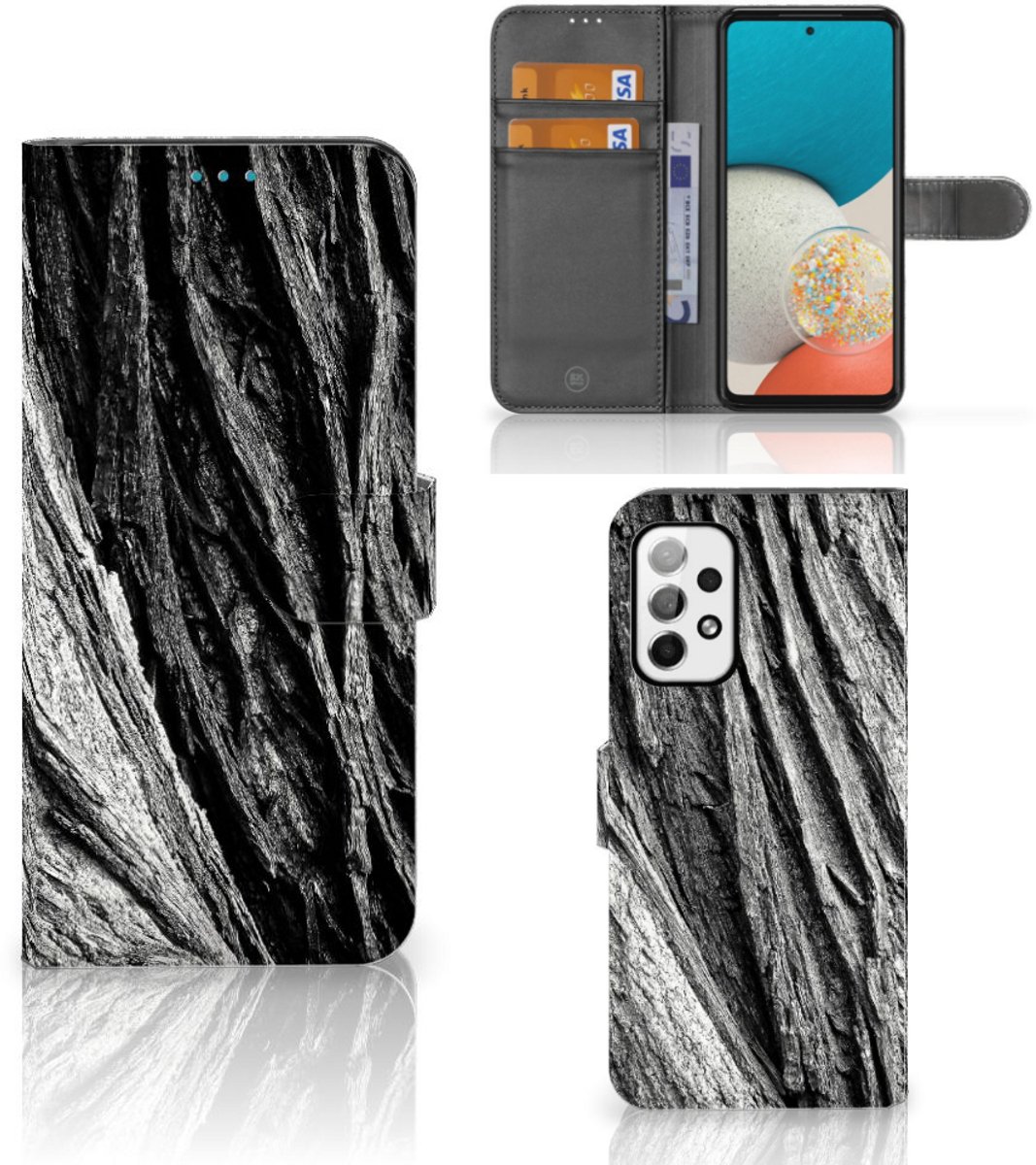 Book Style Case Samsung Galaxy A73 5G Boomschors Grijs