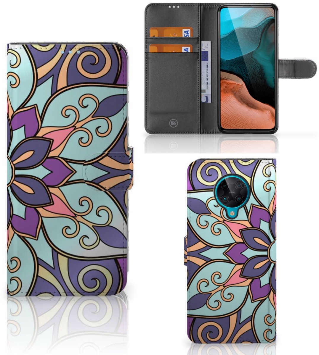 Xiaomi Poco F2 Pro Hoesje Purple Flower