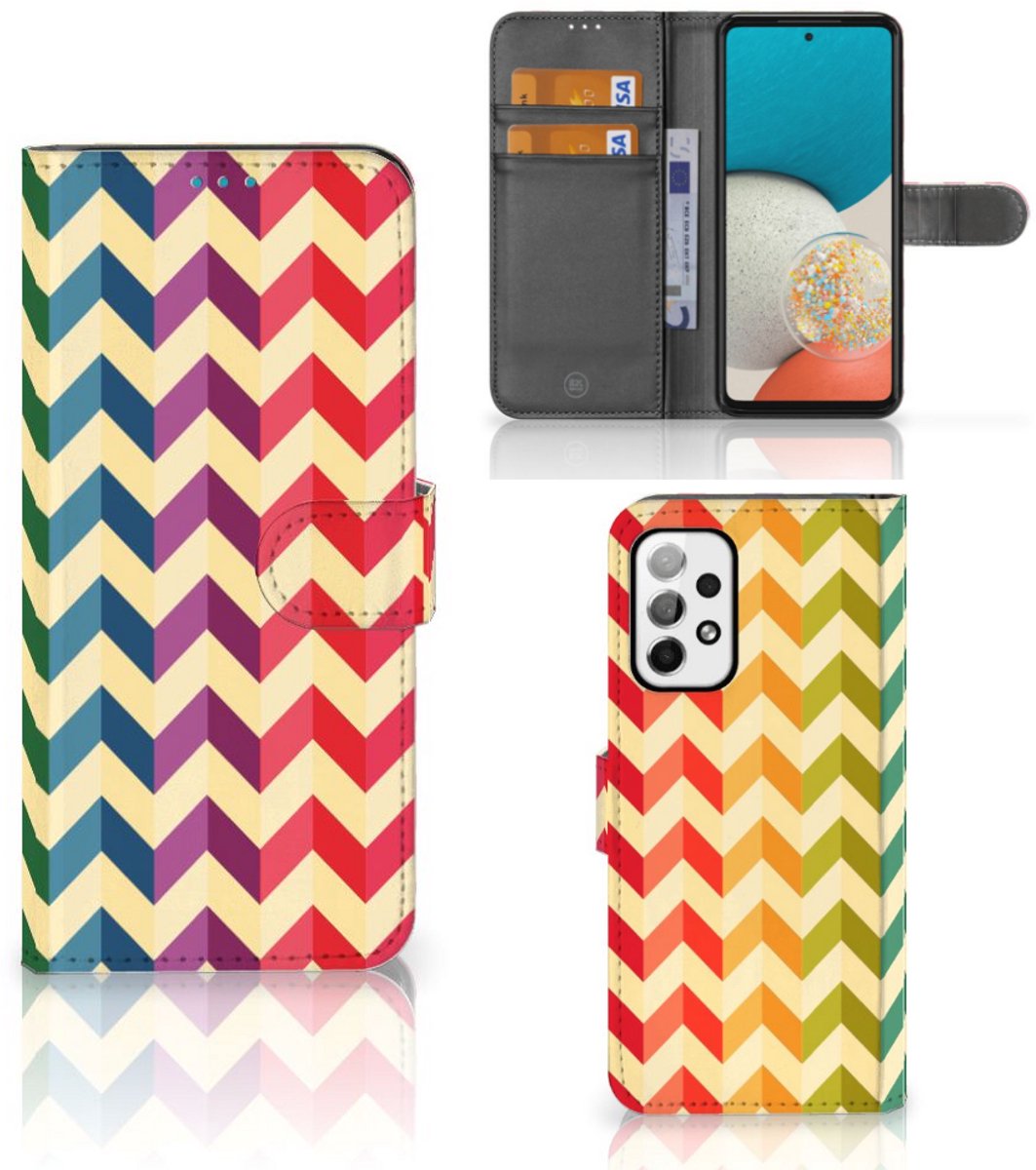 Samsung Galaxy A73 5G Telefoon Hoesje Zigzag Multi Color